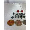 Image 2 : Vintage Metal Monopoly Pieces, Sambo's Wood Tokens, 1978 Calgary Stampede Dollar And New Westminster