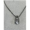 Image 2 : Italian Sterling Necklace with Crystal Pendant