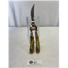 Image 1 : Superb Pair of Solingen Poultry Cutters with Carved Stag Handle