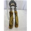 Image 2 : Superb Pair of Solingen Poultry Cutters with Carved Stag Handle