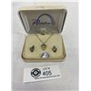 Image 1 : 1950's Rainbow Sterling Necklace and Earrings in Original Box
