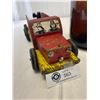 Image 2 : Vintage Wooden Firetruck Pull Toy And A Port Moody Firefighters Amber Beer Jug, 1.89L