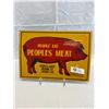 Image 1 : Vintage Tin Sign People Eat Peoples Meat, Red And Yellow