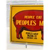 Image 2 : Vintage Tin Sign People Eat Peoples Meat, Red And Yellow