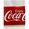 Image 2 : Vintage Enjoy Coca-Cola Metal Sign From Top Of Cooler, 22"x10"