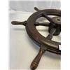 Image 2 : Nice Vintage Wooden Ships Wheel In Very Good Condition, 30" Diameter