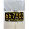 Image 1 : Nice Condition 1950 British Columbia License Plate