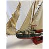 Image 2 : 46"x40" Wooden Sail Boat On Stand, Nice Display, As Found