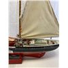 Image 3 : 46"x40" Wooden Sail Boat On Stand, Nice Display, As Found