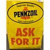 Image 2 : Supreme Quality Pennzoil Safe Lubrication Ask For It Metal Sign On Stand, Stand Is Missing One Leg, 