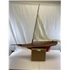 Image 1 : 45"x42" Wooden Sail Boat, As Found, Nice Display