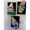 Image 2 : Set Of 6 Vintage Liu Bao Glass Christmas Ornaments, Beautiful Bright Colours