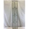 Image 1 : Very Nice 9"x 47 Etched Lead Glass Window