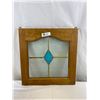 Image 1 : Nicely Framed 17.5"x18" Stained Glass Window In Wooden Frame