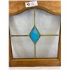 Image 2 : Nicely Framed 17.5"x18" Stained Glass Window In Wooden Frame