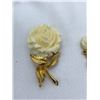Image 2 : Real Ivory Brooch& Bracelet. Roses