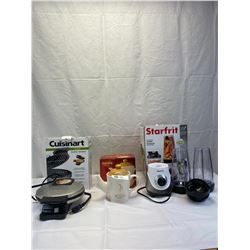 Tim Hortons Tea Pot, Cuisinart Waffle Maker, Starfrit Blender In Original Boxes