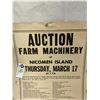 Image 2 : Vintage Farm Machinery Auction Poster By Chapman And Thompson Auctioneers, Chilliwack And Mission BC