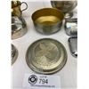 Image 3 : Nice Vintage Collectible Lot, Brass Tea Cup, Puter Mug, Trinket Box Plus Medical Box With 15 Hypoder