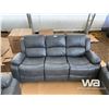 Image 6 : GREY RECLINING SOFA, LOVE SEAT, & CHAIR