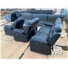 Image 4 : BLACK RECLINING SOFA, LOVE SEAT, & CHAIR