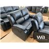 Image 8 : BLACK RECLINING SOFA, LOVE SEAT, & CHAIR