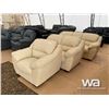 Image 1 : (UNUSED) 3 PIECE LEATHER SOFA, LOVE SEAT & CHAIR