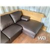 Image 4 : (UNUSED) LEATHER 2 SEAT CHAISE & OTTOMAN