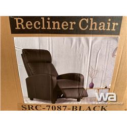 BLACK RECLINER ACCENT CHAIR & FOOT REST