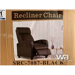 BLACK RECLINER ACCENT CHAIR & FOOT REST