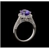 Image 4 : 14KT White Gold 2.36 ctw Tanzanite and Diamond Ring