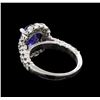 Image 3 : 3.48 ctw Tanzanite and Diamond Ring - 14KT White Gold