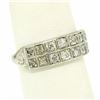 Image 6 : Platinum .65 ctw European & Single Cut Diamond Double Band Ring