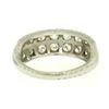 Image 9 : Platinum .65 ctw European & Single Cut Diamond Double Band Ring