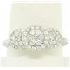 Image 3 : 14k Solid White Gold VS F 1.25Ctw 3 Round Cluster Diamond Ring Band