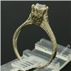 Image 6 : Art Deco Etched 14kt White Gold 0.60 ctw European Diamond Solitaire Engagement R