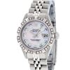 Image 3 : Rolex Ladies Stainless Steel Pink MOP Pyramid Diamond Datejust Wristwatch 26MM