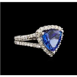 14KT White Gold 3.27 ctw Tanzanite and Diamond Ring