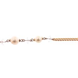 Chanel Faux Pearl & Crystal CC Pendant Necklace