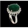 Image 4 : 6.88 ctw Emerald and Diamond Ring - 14KT White Gold