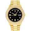 Image 2 : Rolex Mens 18K Yellow Gold Black Diamond 2.5 ctw Quickset President Wristwatch