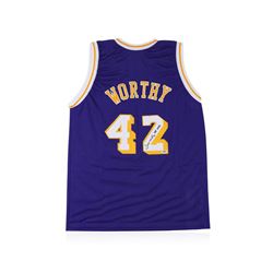 PSA Certified James Worthy Autographed Basketball Jersey