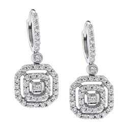 14k White Gold 1.00 ctw Diamond Earrings, (I1-I2/H-I)