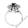 Image 5 : Vintage 14kt White Gold 0.90 ctw Round Sapphire and Diamond Flower Cluster Ring