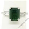 Image 5 : Vintage 18kt White Gold 2.62 ctw Green Tourmaline Solitaire and Diamond Ring