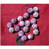 Image 1 : Antique lavender jadeite rosary with intricate #1275597