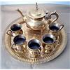 Image 1 : Brass tray w/tea pot & 5 cups #1296317