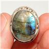 Image 1 : STERLING SILVER Estate LABRADORITE Ring Sz 8 #1319969