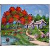 Image 1 : ORIG PAINTING HAITI ROYAL POINCIANA TREE #1319996