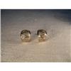 Image 1 : Estate 14K WG Gold Enamel Diamond Hoop Earrings#1320248